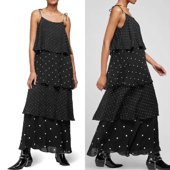 Anine Bing Daisy Tiered Polka-dot Maxi Dress - Picture 3 of 7
